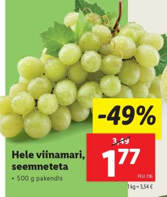 Hele viinamari, seemneteta
