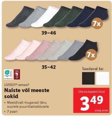 LIVERGY® esmara® Naiste või meeste sokid