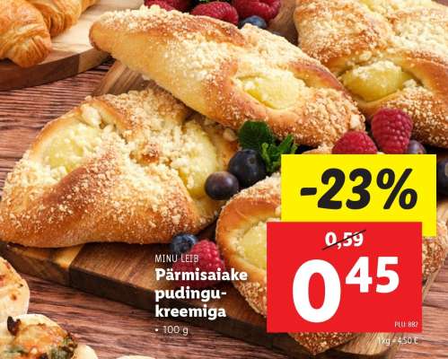Pärmisaiake pudingukreemiga