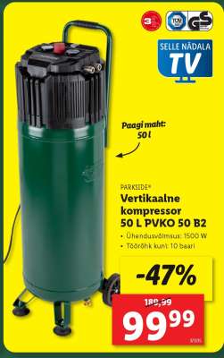 PARKSIDE Vertikaalne kompressor 50 L PVKO 50 B2