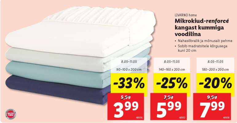 LIVARNO home Mikrokiud-renforcé kangast kummiga voodilina