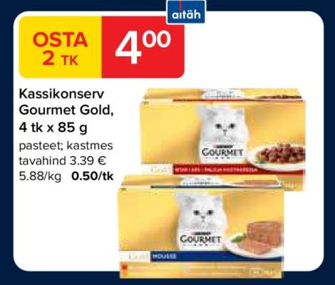 Kassikonserv Gourmet Gold, 4 tk x 85 g