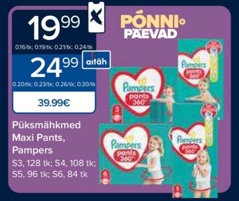 Püksmähkmed Maxi Pants, Pampers