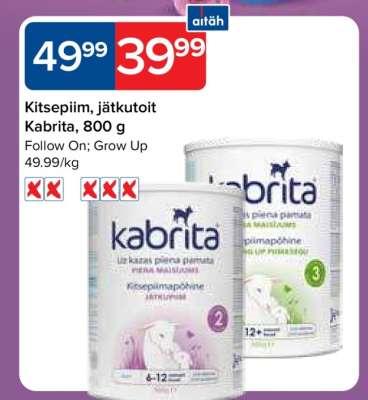 Kitsepiim, jätkutoit Kabrita, 800 g
