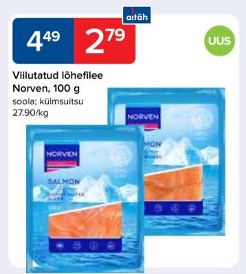 Viilutatud lõhefilee Norven, 100 g