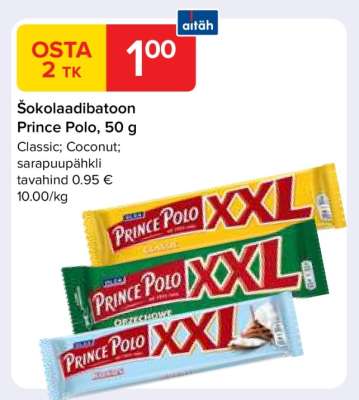 Šokolaadibatoon Prince Polo, 50 g