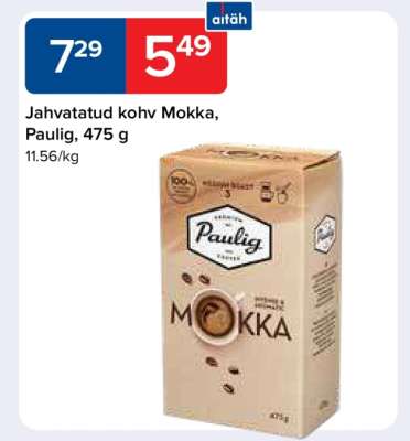 Jahvatatud kohv Mokka, Paulig, 475 g