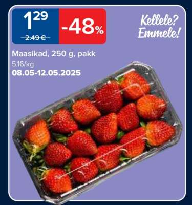 Maasikad, 250 g, pakk