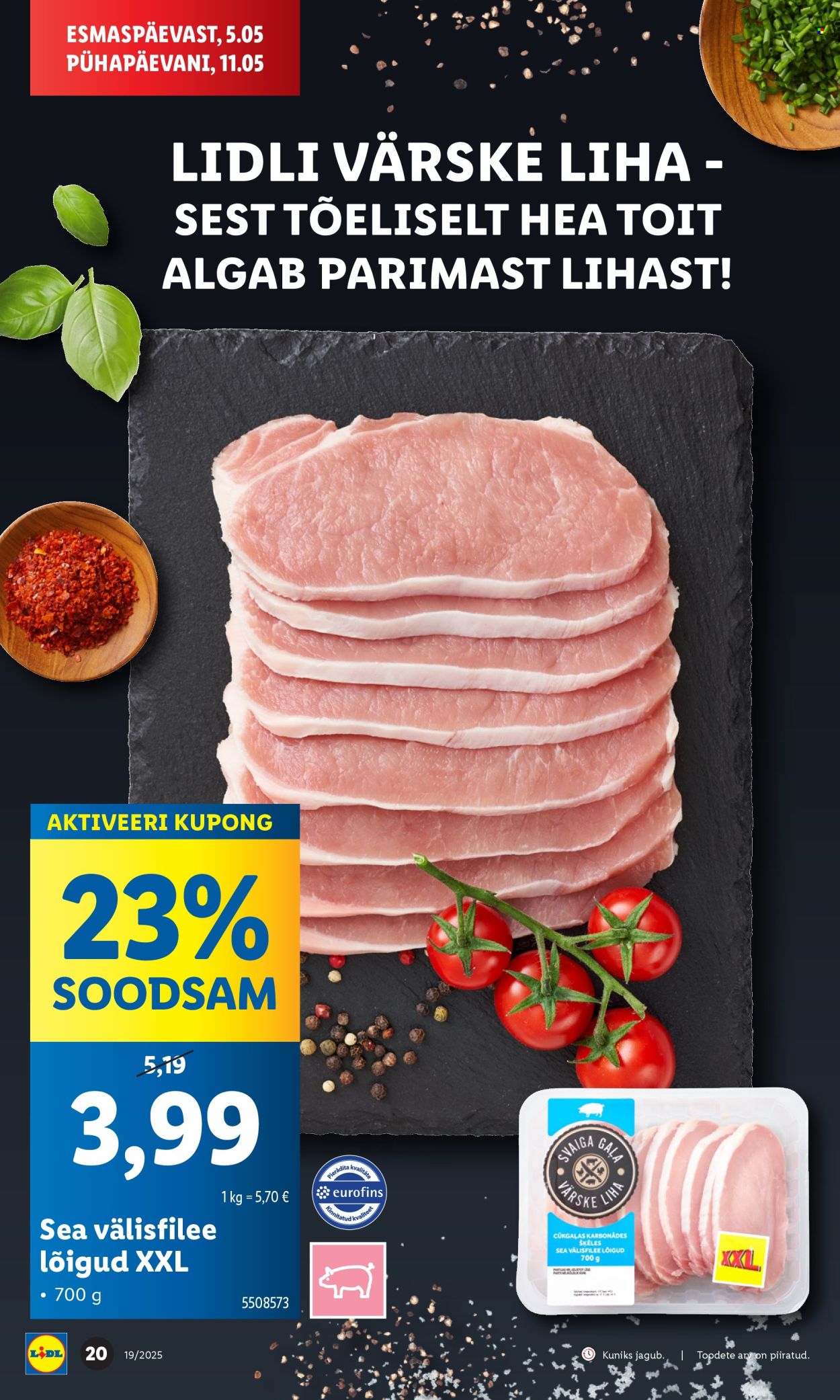 Lidl kliendileht - 08.05.2025 - 11.05.2025. Lehekülg 1