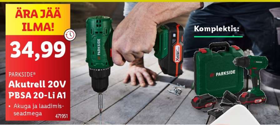 PARKSIDE® Akutrell 20V PBSA 20-Li A1
