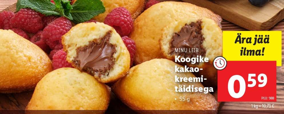 Koogike kakao-kreemi-täidisega