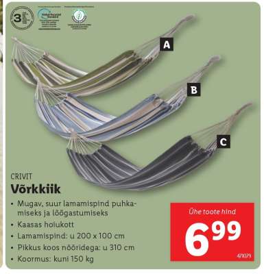 CRIVIT Võrkkiik