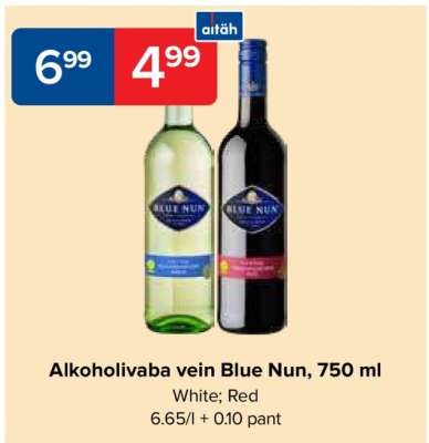 Alkoholivaba vein Blue Nun, 750 ml