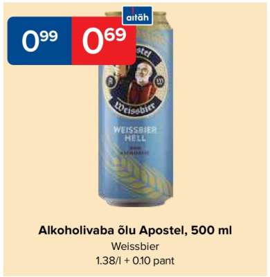 Alkoholivaba õlu Apostel, 500 ml