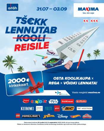 Kaupluse Maxima kliendileht - 31.07.2025 - 03.09.2025.