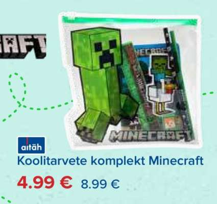 Koolitarvete komplekt Minecraft