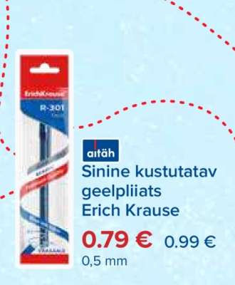 Sinine kustutatav geelpliiats Erich Krause