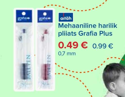 Mehaaniline harilik pliiats Grafia Plus