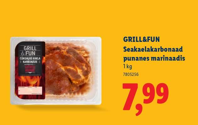 GRILL&FUN Seakaelakarbonaad punanes marinaadis