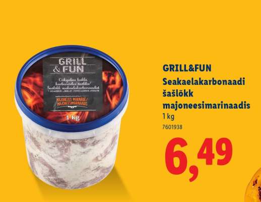 GRILL&FUN Seakaelakarbonaadi šašlõkk majoneesimarinaadis