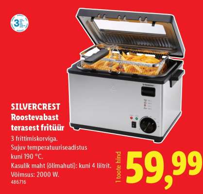 SILVERCREST Roostevabast terasest fritüür