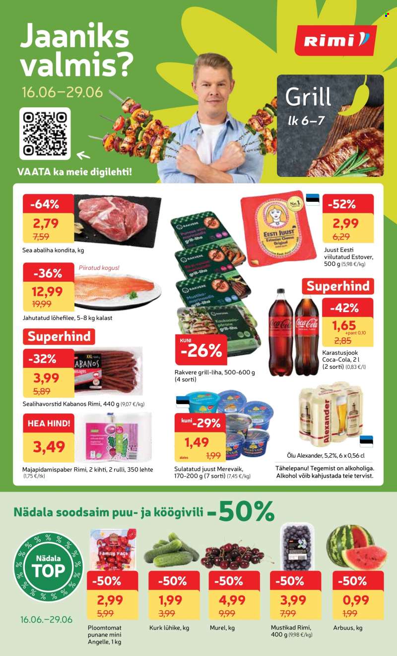 Kaupluse Rimi kliendileht - 16.06.2026 - 29.06.2026.