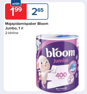Majapidamispaber Bloom Jumbo, 1 rl