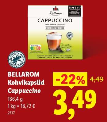 Bellarom Kohvikapslid Cappuccino