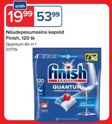 Nõudepesumasina kapslid Finish, 120 tk