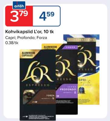 Kohvikapslid L’or, 10 tk