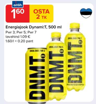 Energiajook Dynami:T, 500 ml