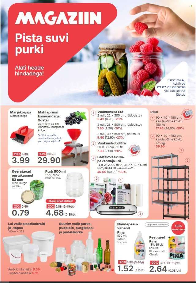 Kaupluse Magaziin kliendileht - 02.07.2026 - 05.08.2026.