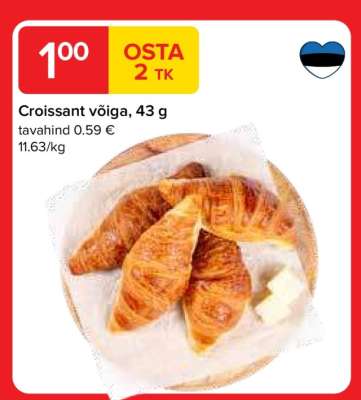 Croissant võiga, 43 g