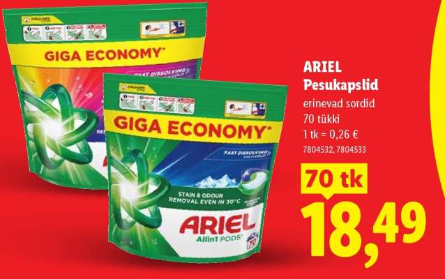 ARIEL Pesukapslid