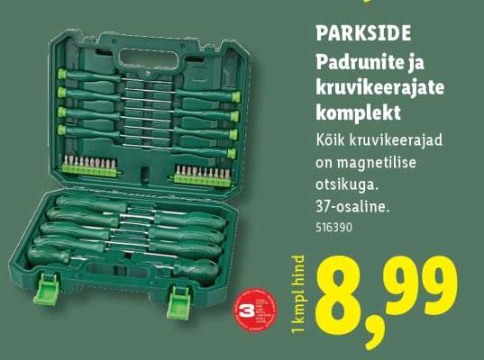 PARKSIDE Padrunite ja kruvikeerajate komplekt