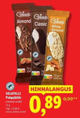 GELATELLI Pulgajäätis