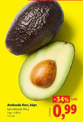 Avokaado Hass, küps