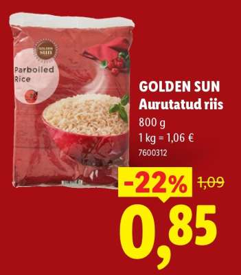 GOLDEN SUN Aurutatud riis