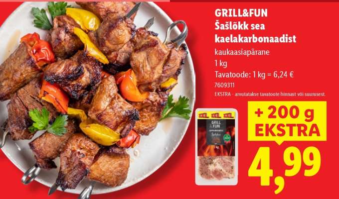 GRILL&FUN Šašlõkk sea kaelakarbonaadist