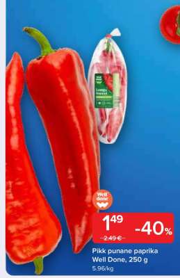 Pikk punane paprika Well Done