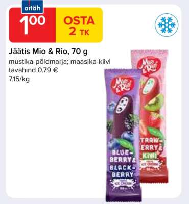 Jäätis Mio & Rio, 70 g