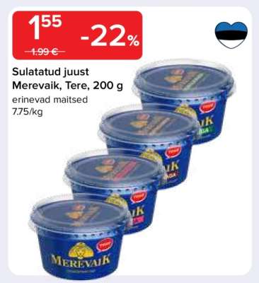 Sulatatud juust Merevaik, Tere, 200 g