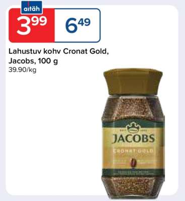 Lahustuv kohv Cronat Gold, Jacobs, 100 g