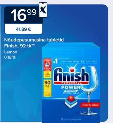 Nõudepesumasina tabletid Finish