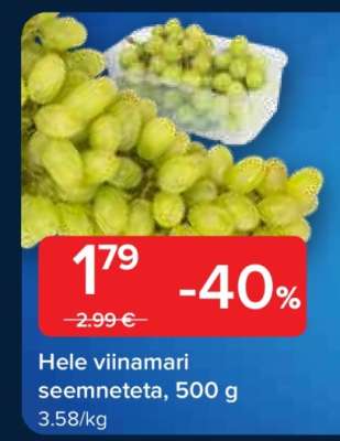 Hele viinamari, seemneteta