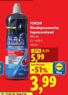 FINISH Nõudepesumasina loputusvahend