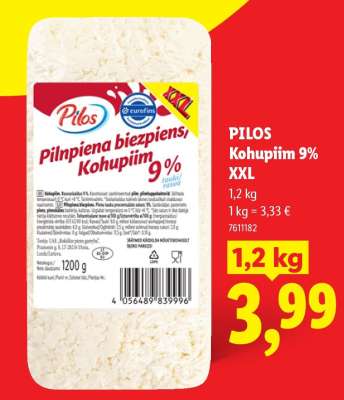 PILOS Kohupiim 9% XXL