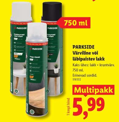 PARKSIDE Värviline või läbipaistev lakk