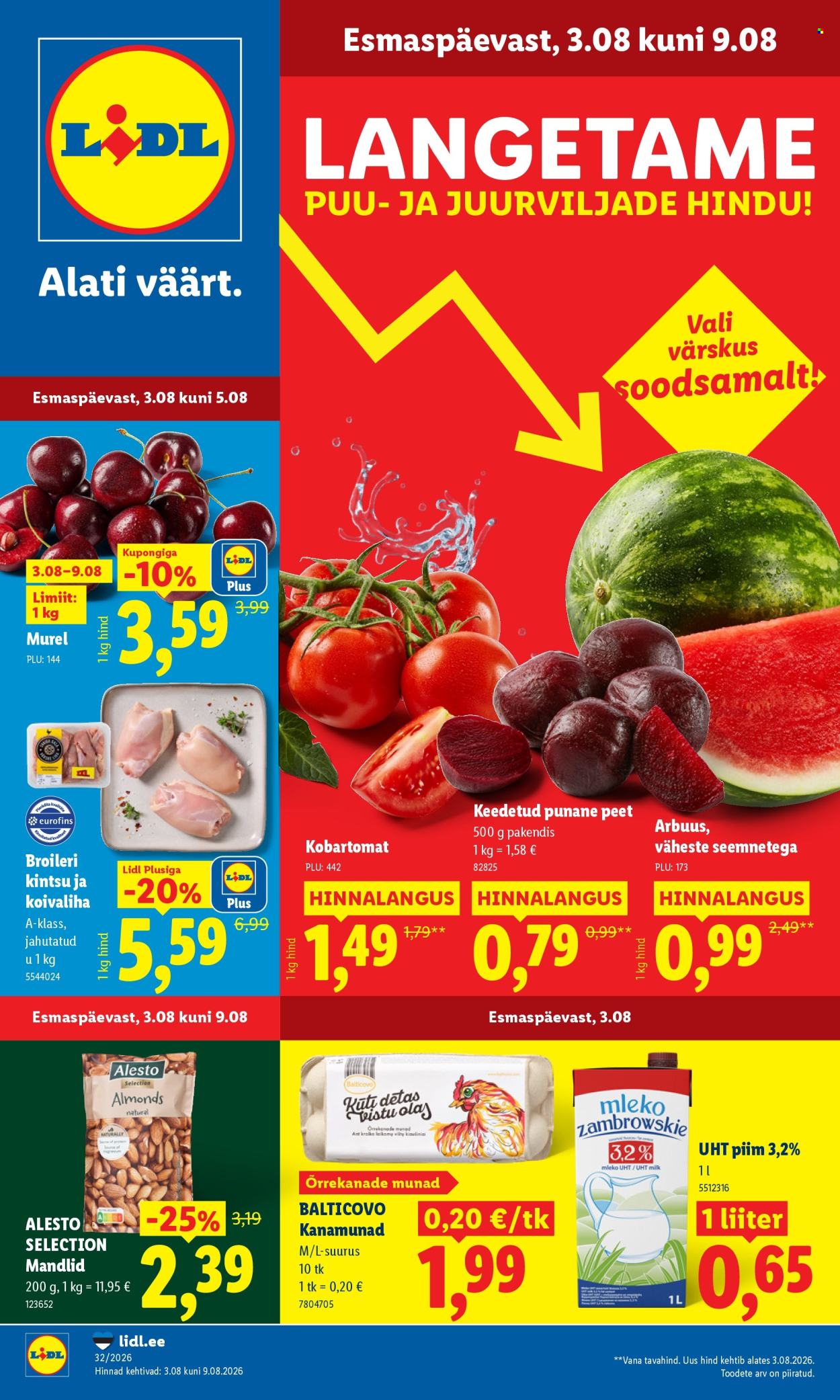 Lidl kliendileht - 03.08.2026 - 09.08.2026. Lehekülg 1