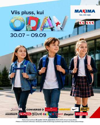Kaupluse Maxima kliendileht - 30.07.2026 - 09.09.2026.